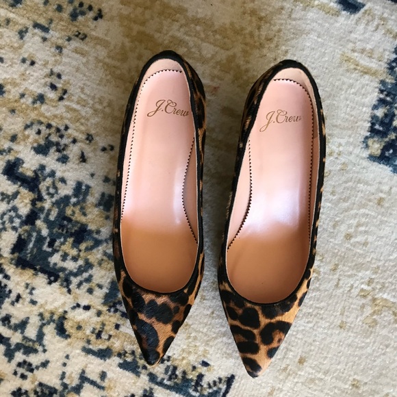 Jcrew NWT NWB Leopard Print calf hair  kitten Heels pump - Picture 5 of 8